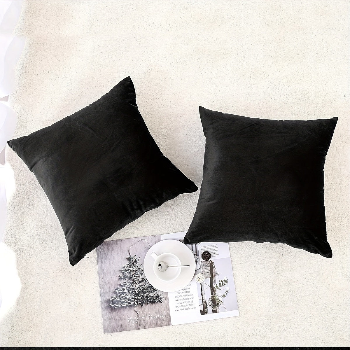 Qorong‘u ko‘k Chenille yostiq qopqog‘i, zippersi va dog‘ga chidamli mato bilan