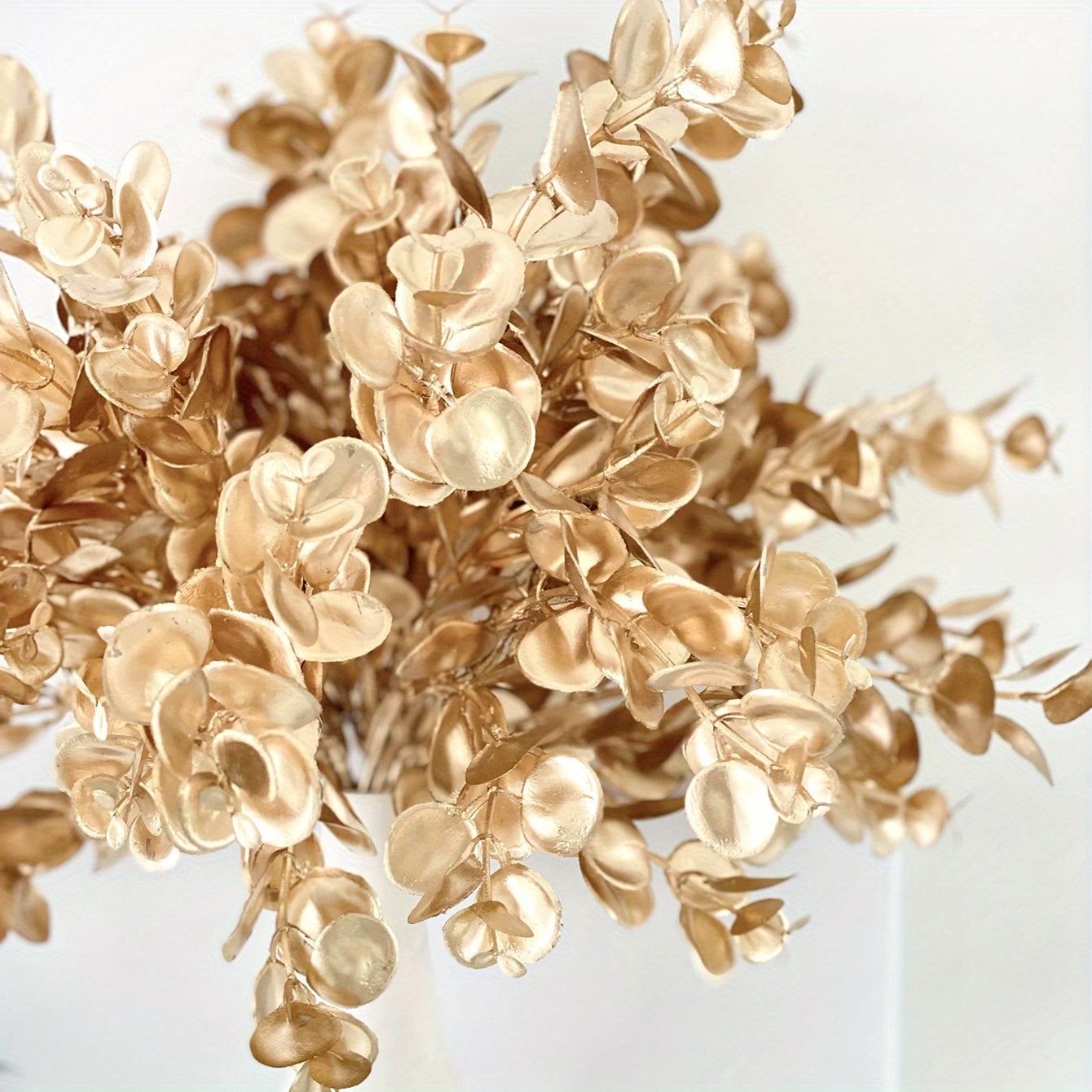 Planta artificial de 5 púas hoja de dinero para decoración del hogar ramos de boda arreglos navideños planta en maceta pequeña 13.38 pulgadas