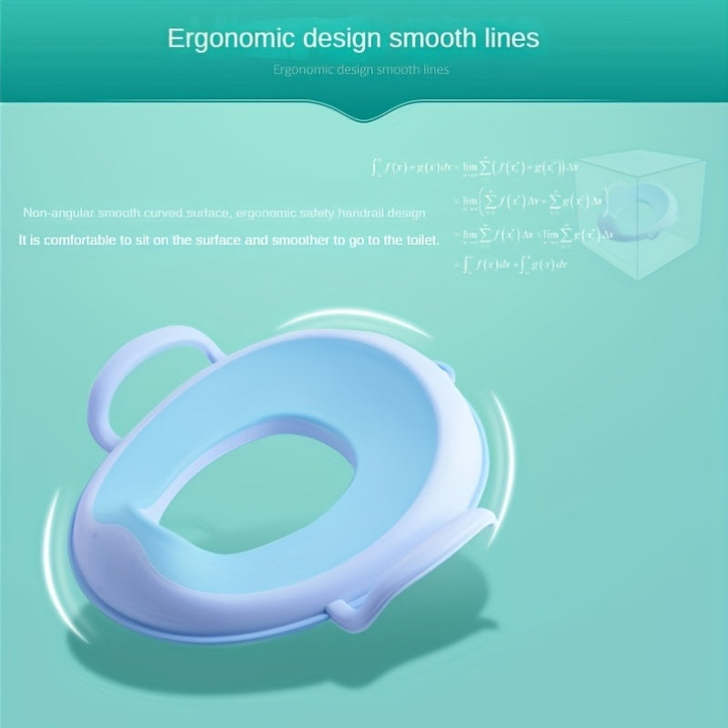 Asiento de inodoro para bebé con asas de cojín de TPE suave, tapete de entrenamiento removible para niños y niñas