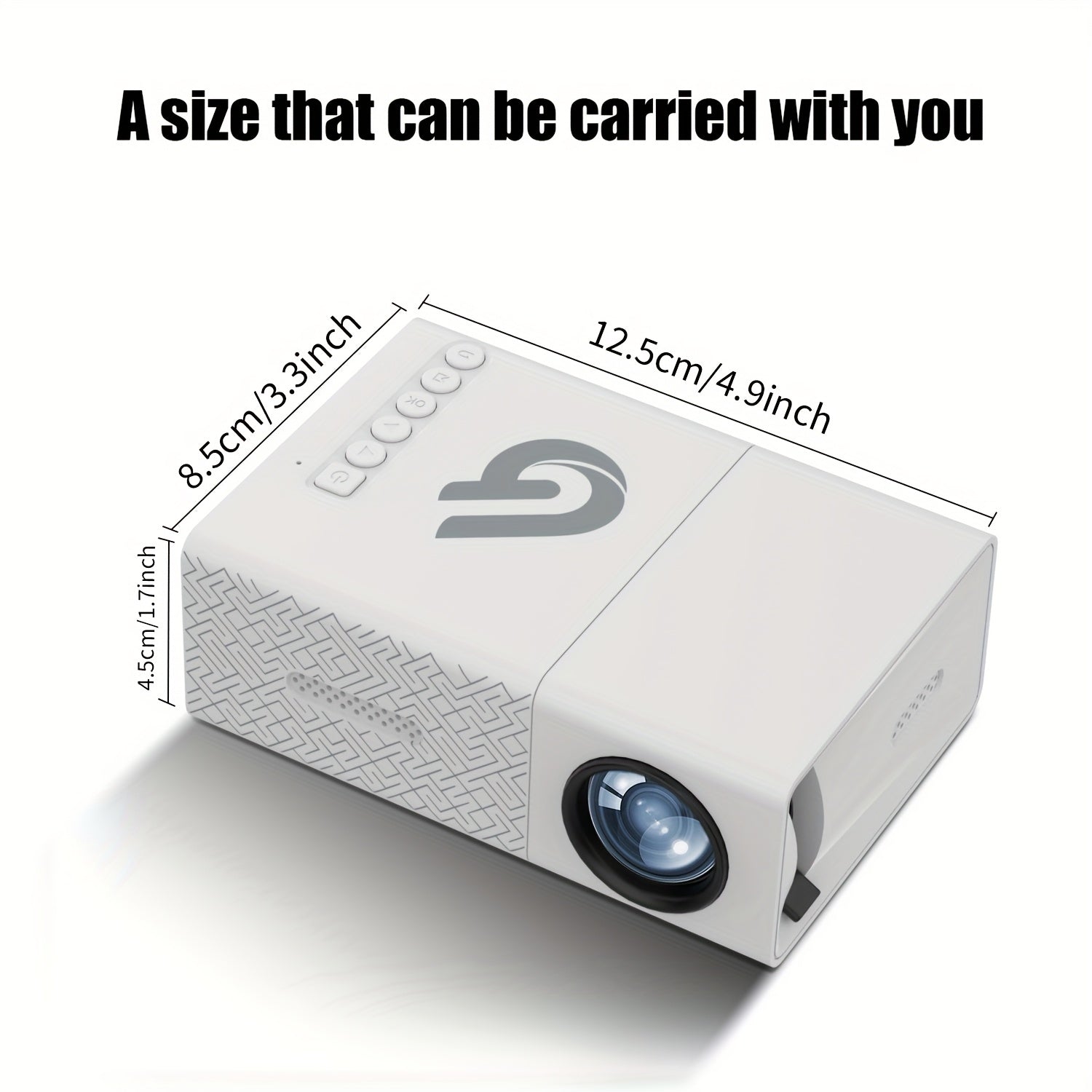 Портативный мини LED-проектор с фокусным пультом, совместим с смартфонами