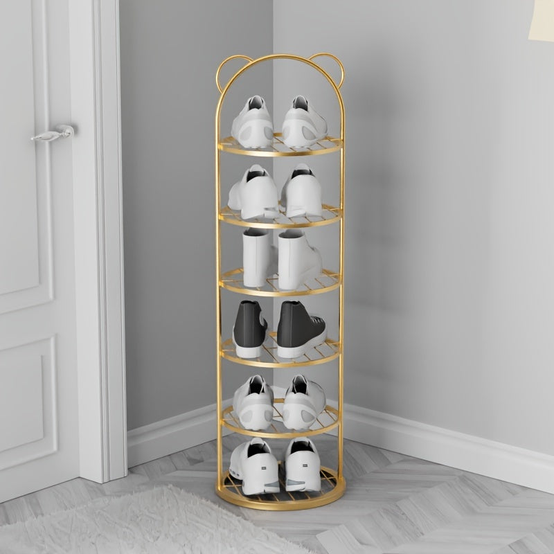 Metal Shoe Rack with Multi-Layer Space-Saving Design for Tight Spaces
