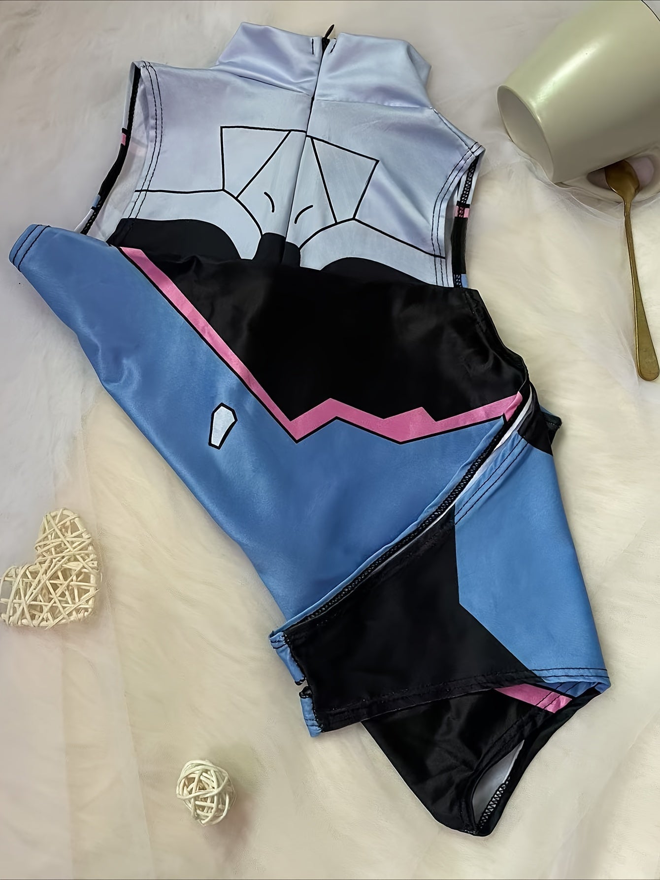 Seductive Women's Role-Playing Costume with High-Leg Openings and Body Suit