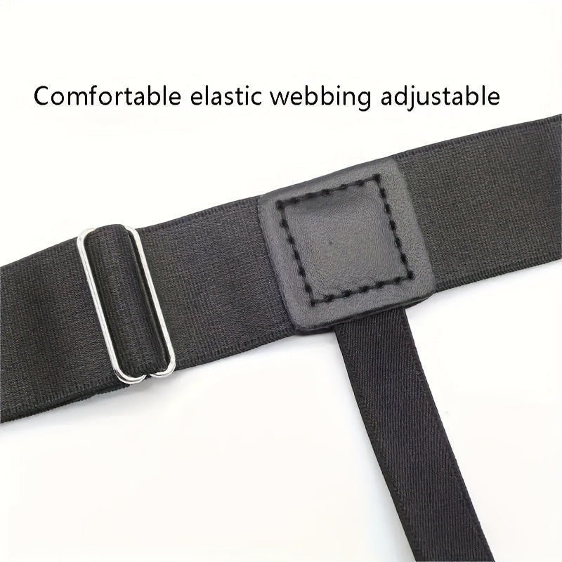 Set of 2 Nylon Adjustable Shirt Stay Garters with Non-Slip Clips for Men and Women