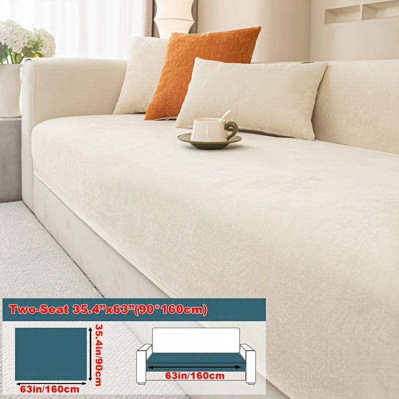 Chenille Sofa Cover for Armchairs and 4-Seater Sofas Pet-Friendly Non-Slip Machine Washable