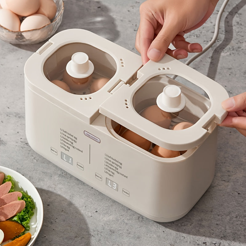 Регулируемый белый пароварка для яиц с большой емкостью и множеством настроек вкуса