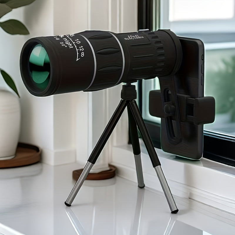 Telescopio monocular portátil 10X aumento objetivo de 42mm para viajes y camping
