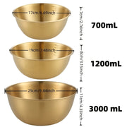 Set of 3 Stainless Steel Salad Bowls with Measuring Marks 700ml 1200ml 3000ml