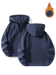 Pink Zip-Up Hoodie Made from Polyester with Long Sleeves Front Pocket Fall Winter