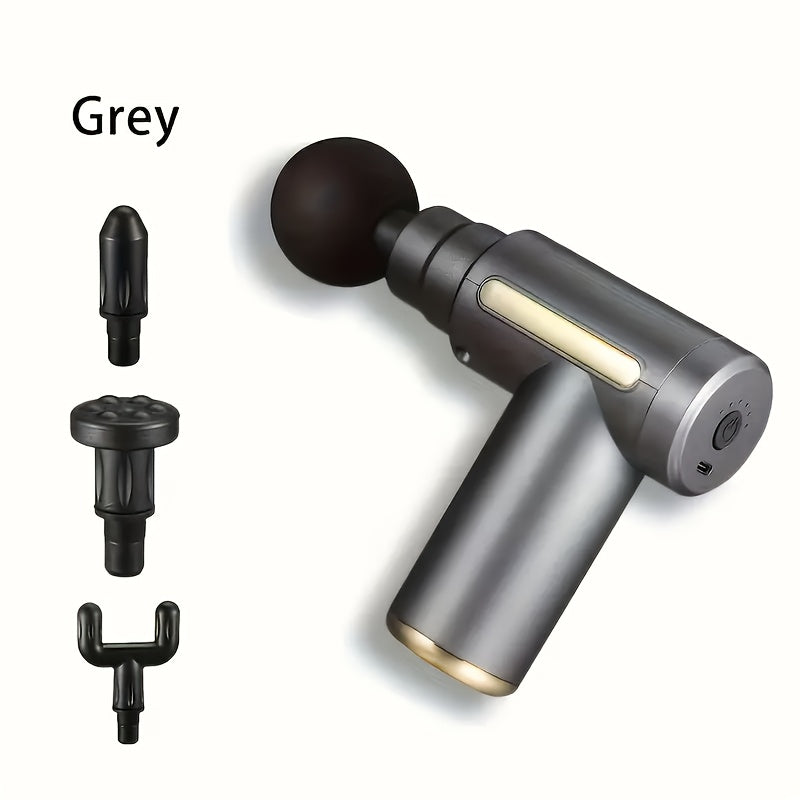 Electric Massage Gun with 4 Replaceable Heads Portable Handheld Muscle Massager Ultra-Silent Brushless Motor