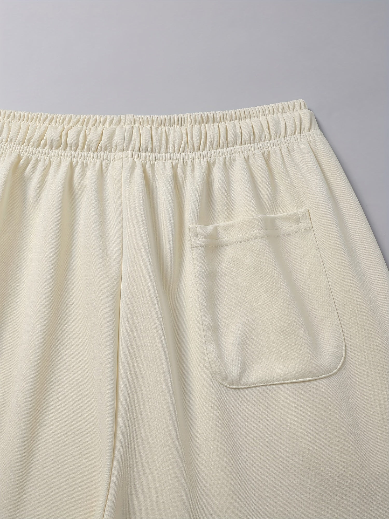 Men's Black Loose Fit Wide Leg Athletic Pants with Drawstring Waist and Breathable Polyester