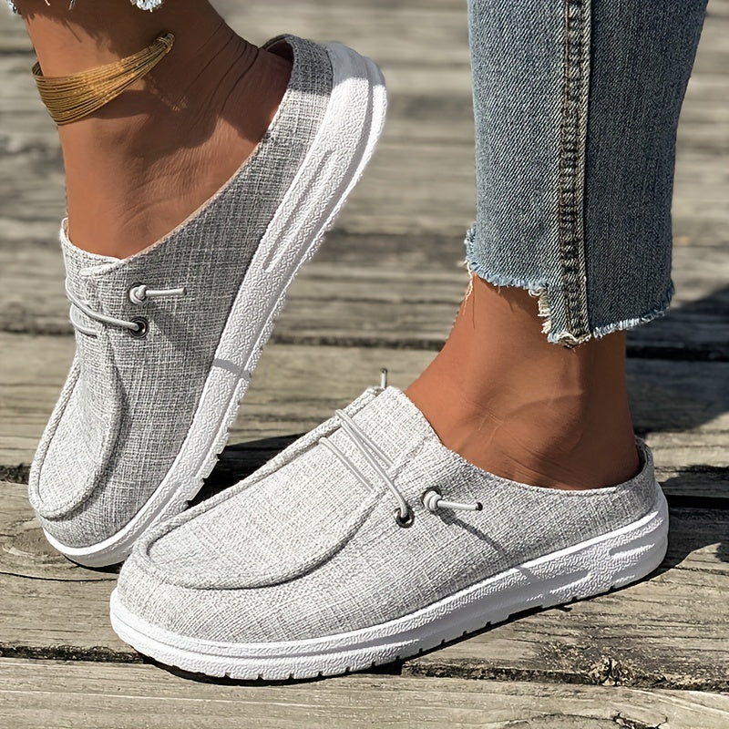 Women's Casual Canvas Mule Sneakers Slip-On Lightweight Outdoor Shoes