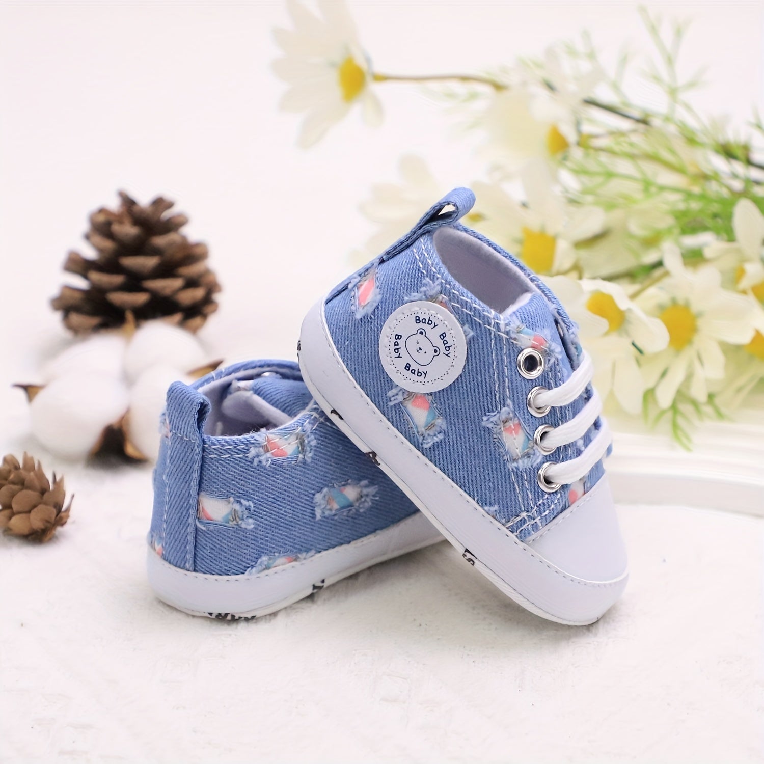 Baby Toddler Canvas Sneakers Lightweight Anti-Slip Sports Shoes for Spring and Autumn