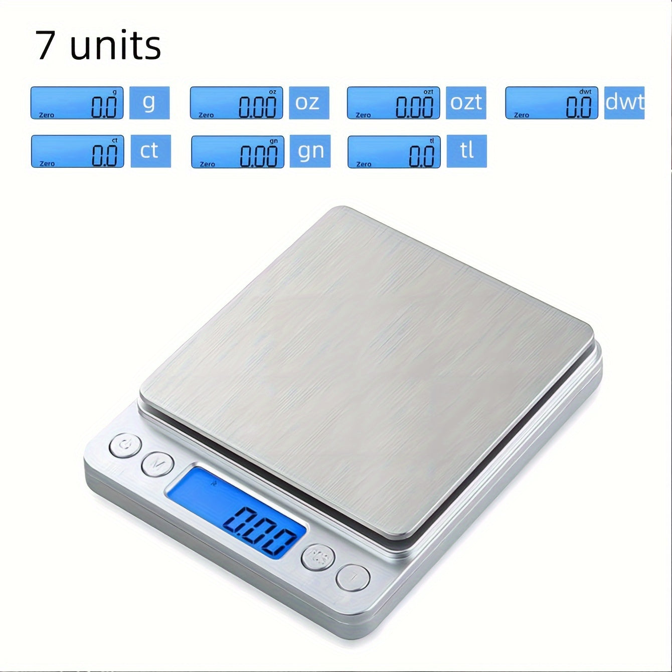 Digital Food Scale 0.1g/3000g with LCD Display, Units Conversion for Cooking and Dieting