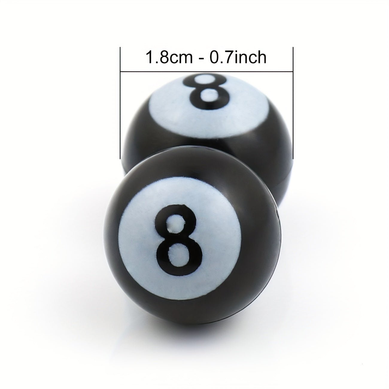 8 Ball Valve Stem Caps for Cars Trucks Bikes Tire Covers 4 Pack