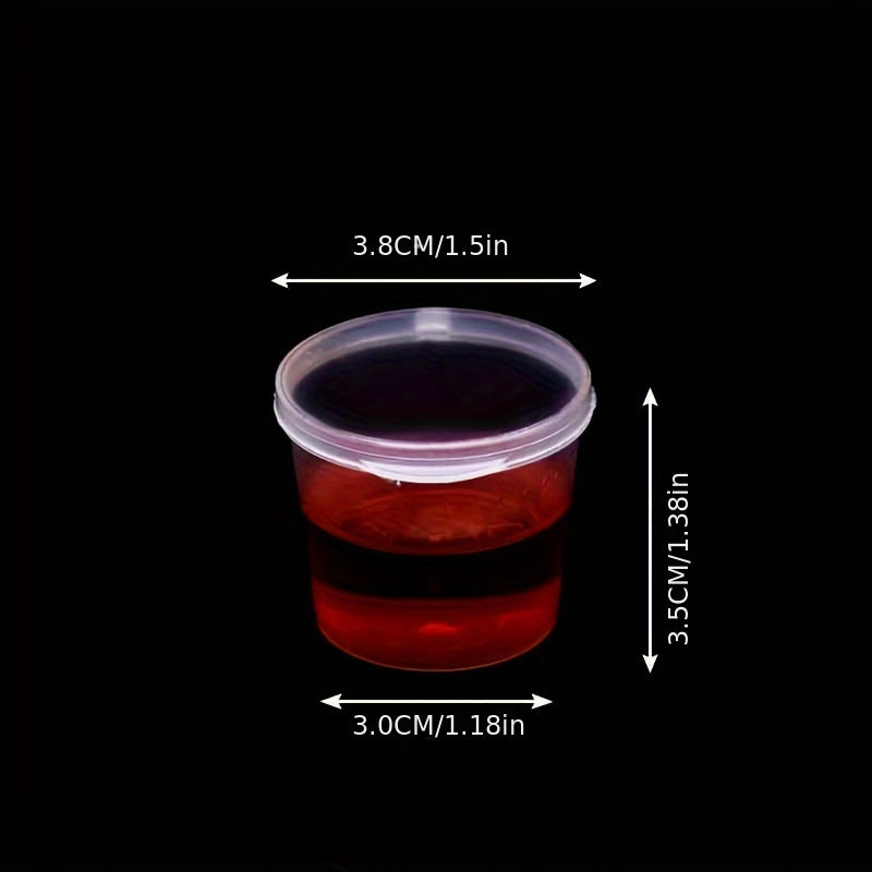 100 Pack Clear Plastic Disposable Sauce Containers with Lids for Condiments