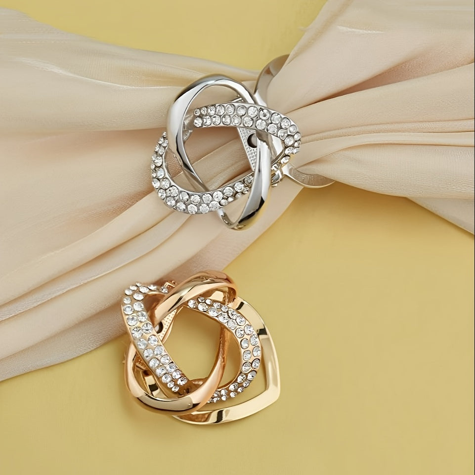 Set of 2 Stylish Scarf Clips Decorative Brooches for Shawls and Coats