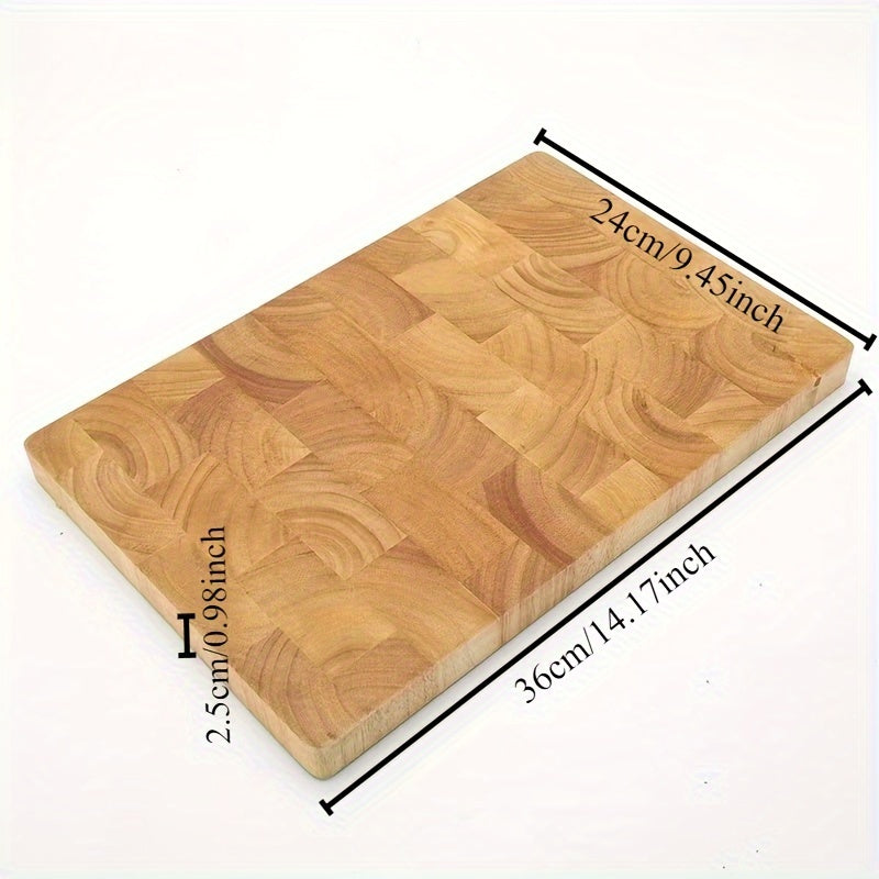 Rubberwood Cutting Board 1pc Thickened Food-Safe for Fruits Meat Vegetables