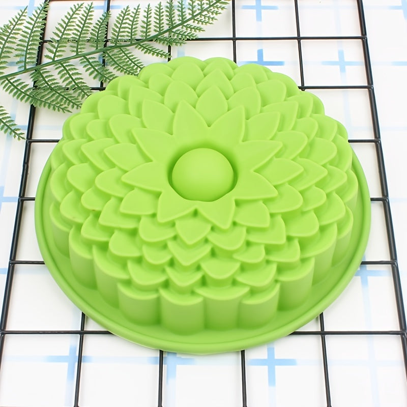 8-Inch Silicone Cake Mold Chrysanthemum Shape Non-Stick Flexible Durable for Desserts