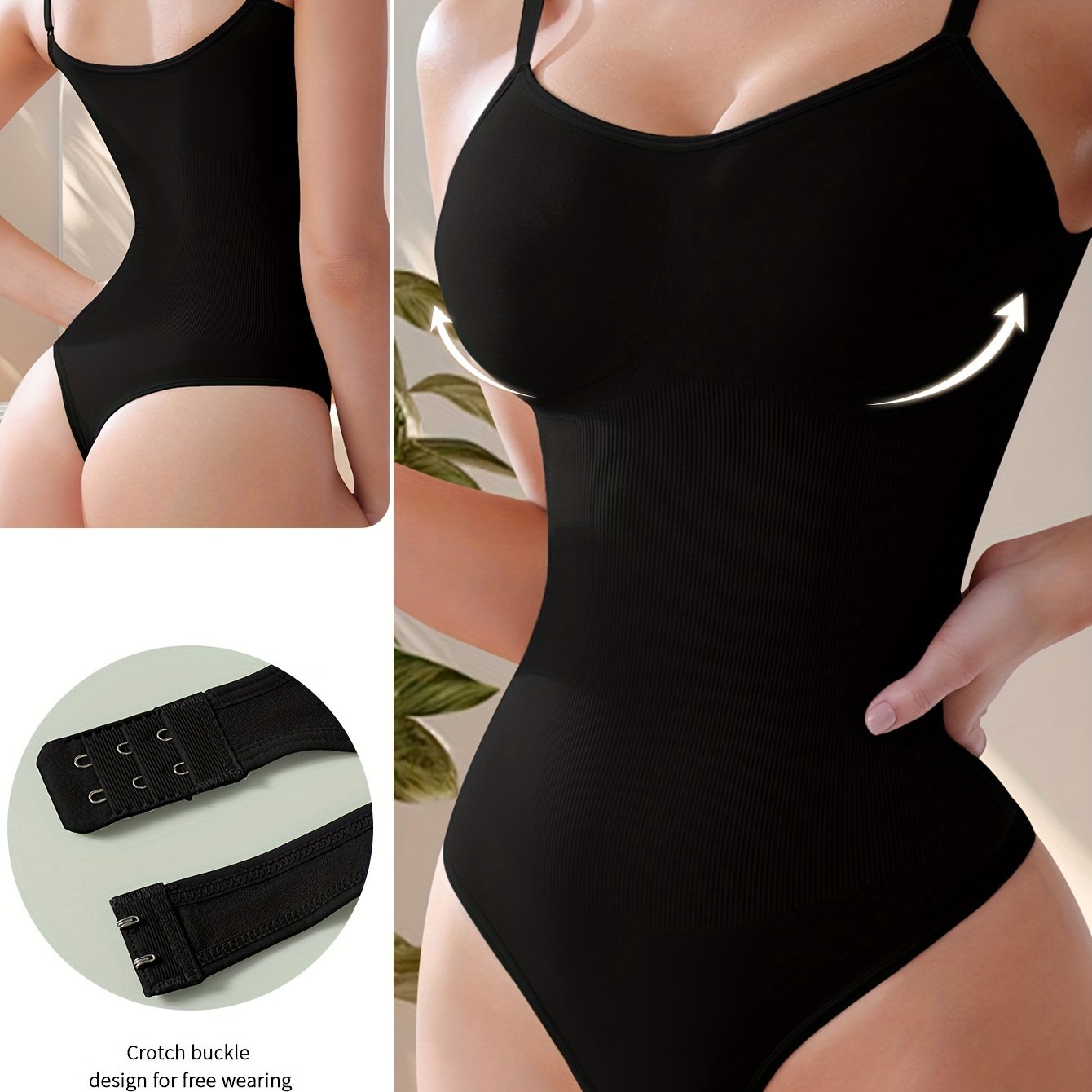 Women's Breathable Stretch Bodysuit with High-Waisted Cinched Waist and Zipper