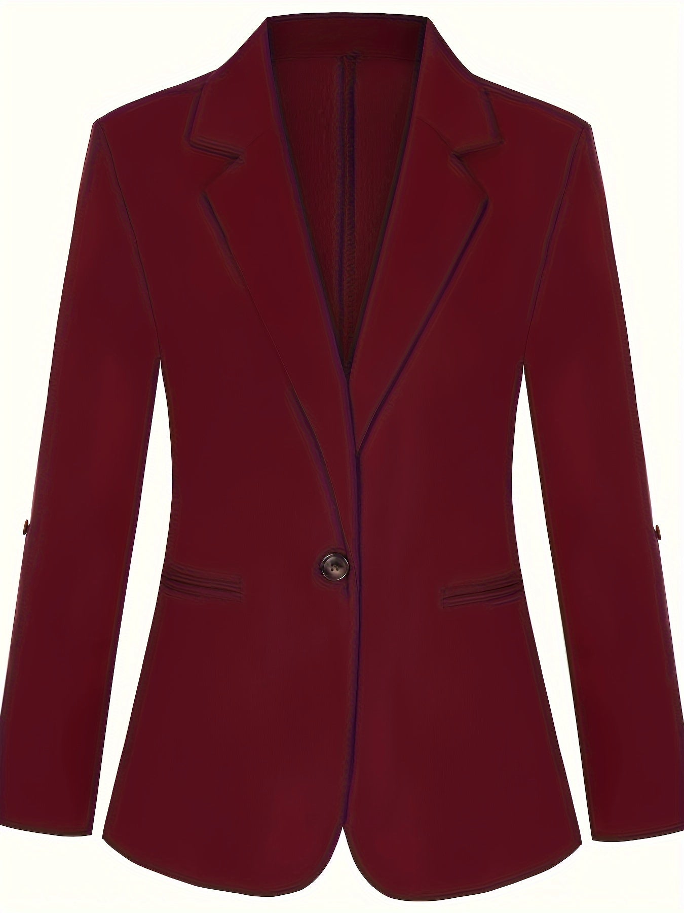 Blazer ajustado para mujer de manga larga con abertura frontal casual para otoño e invierno de poliéster