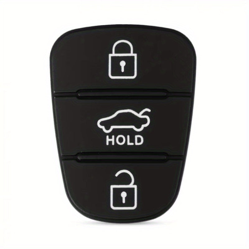 Black PU Rubber Car Key Fob Cover with Lock/Unlock Icons Replacement