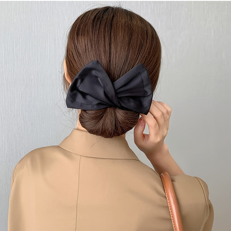 Women's Bow Shaped Ponytail Holder for Curls and Buns Hair Accessory