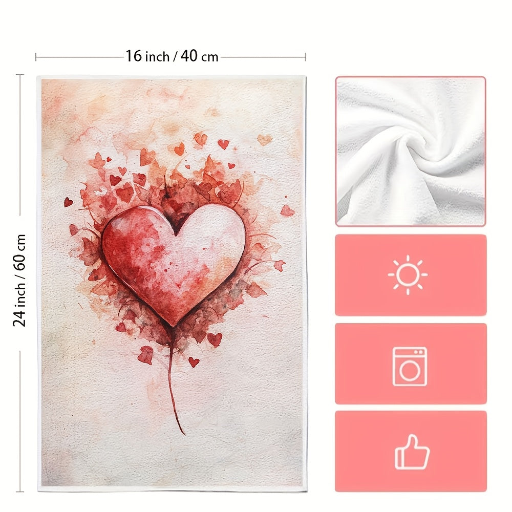 Valentine's Day Kitchen Towels 16x24 Inches Soft Absorbent Dish Hand Towels