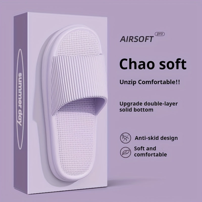 Women’s Black EVA Slip-On Slippers for Indoor Outdoor Comfort