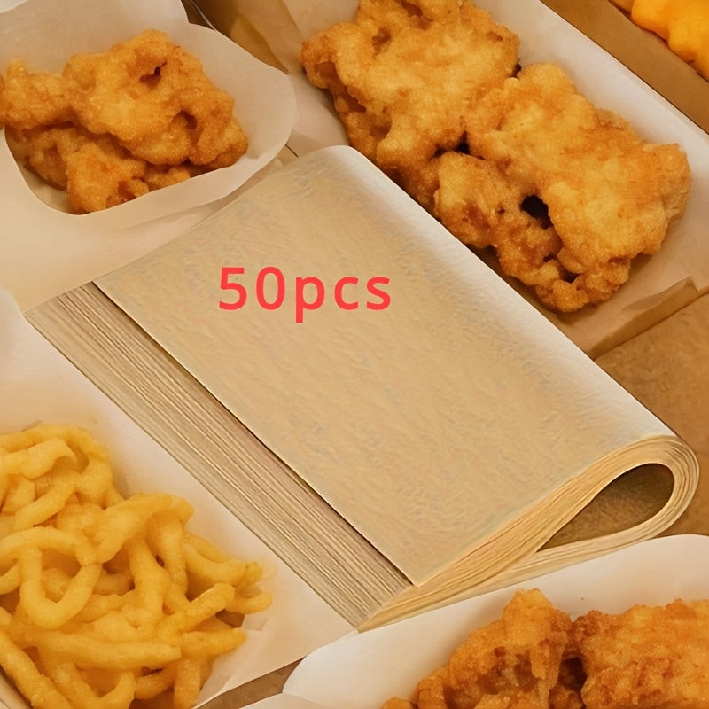 50 liners desechables para freidora de aire antiadherentes, papel de pergamino a prueba de aceite