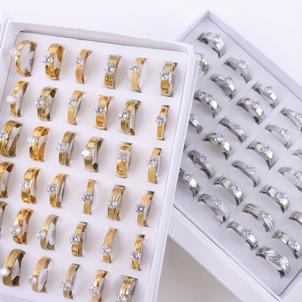 Unisex Stainless Steel Ring with 15-Color Enamel and Diamond Accents for Engagements