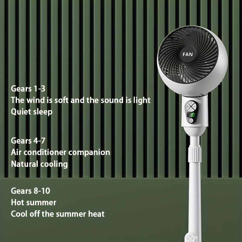 Table Fan with Remote Control Oscillation USB Power 10 Speeds Timer