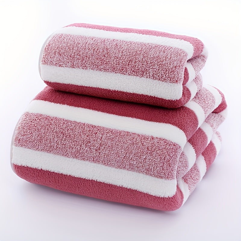 Luxury Striped Bath Towels for RVs Home and Salon Quick-Drying Soft Lightweight