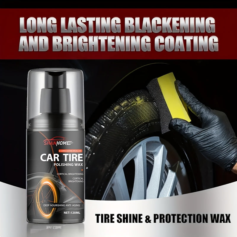 Car Tire Shine Wax Durable Protection Gloss Enhancer for Plastic Parts