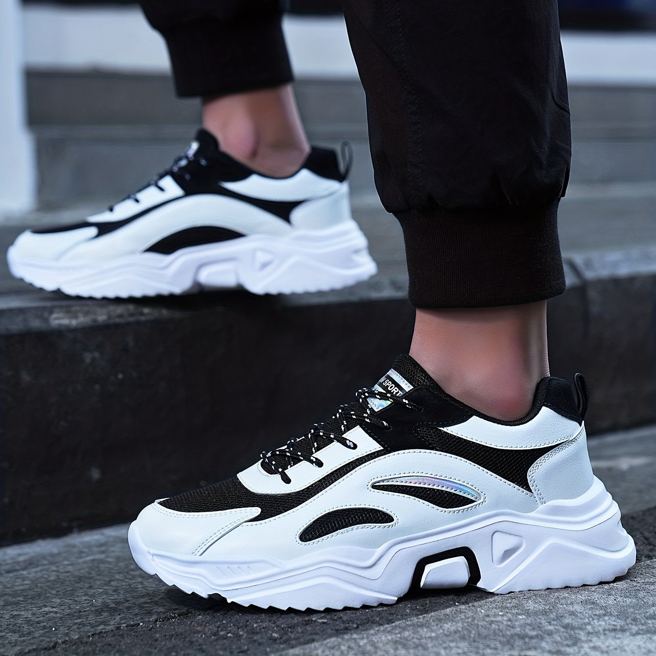 Черно-белые сетчатые кроссовки Panda для мужчин, дышащие повседневные уличные кроссовки