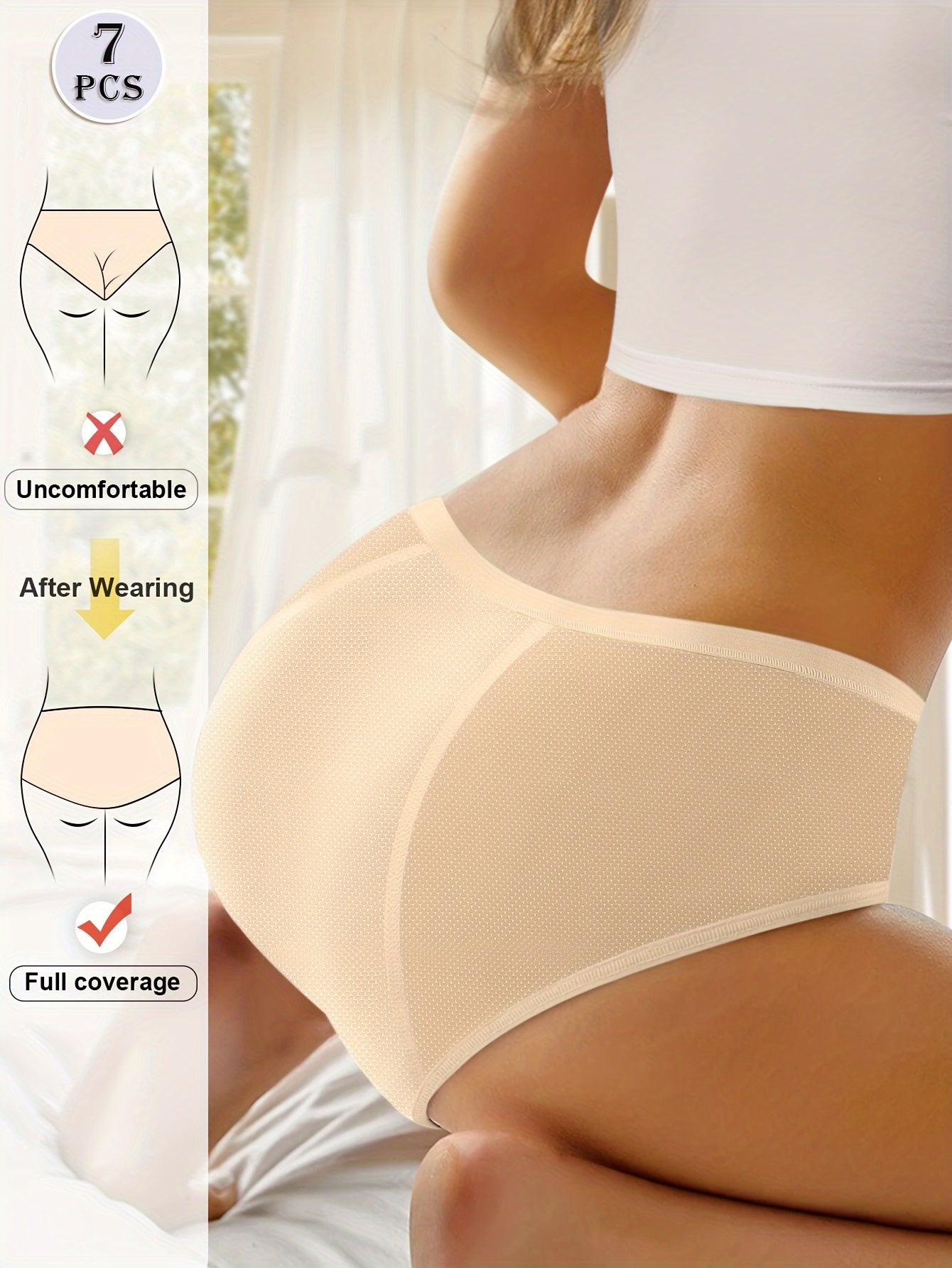 7 Pcs Seamless Anti-Leak Women's Period Panties Breathable Comfortable Lingerie