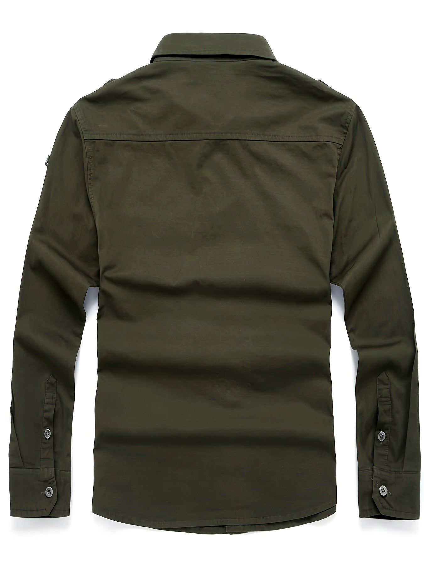 Мужская черная хлопковая тактическая рубашка с длинным рукавом, воротником, легкая, повседневная, весна-осень