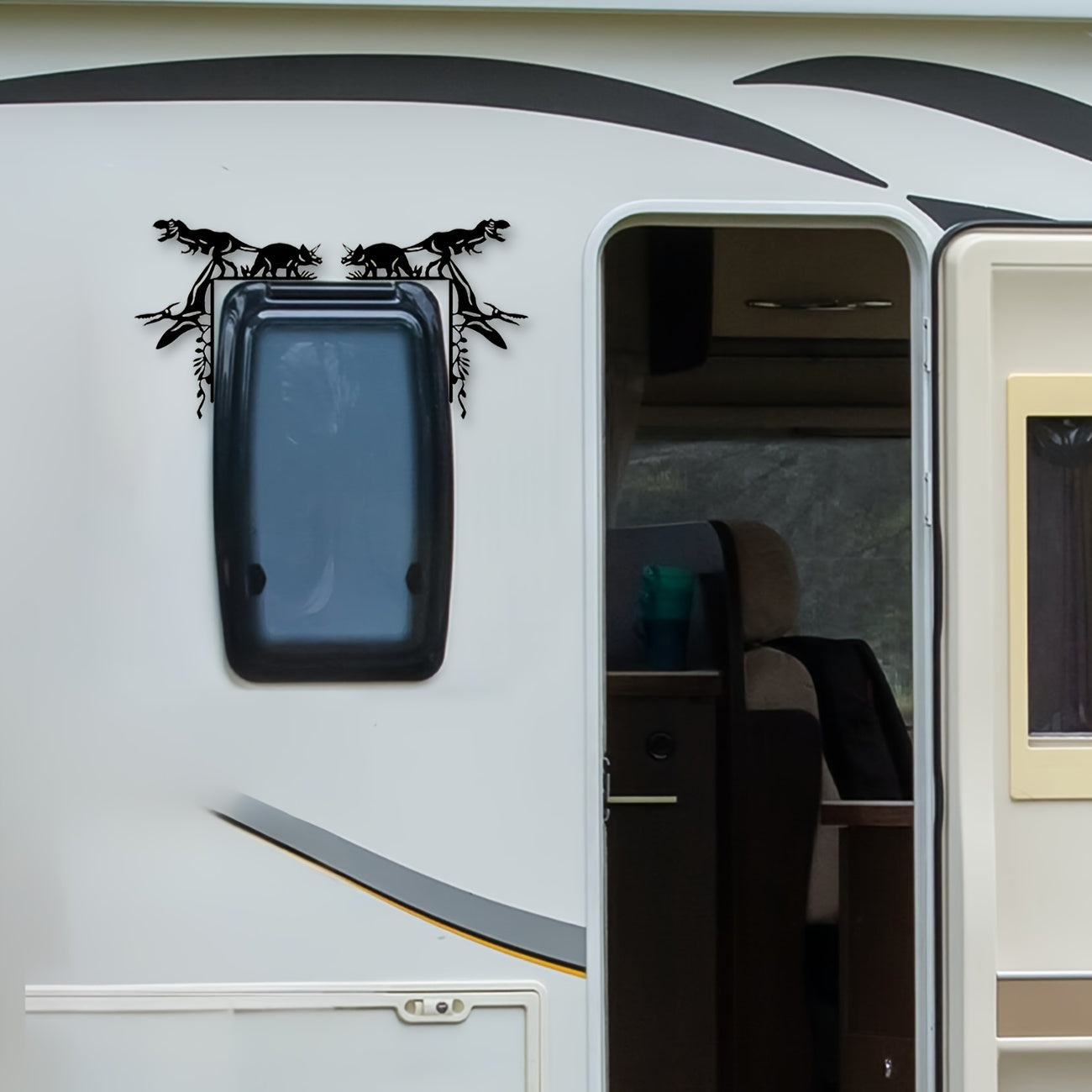 Dinosaur Wall Decor T-Rex Pterosaur Metal Art for Room Door Cave