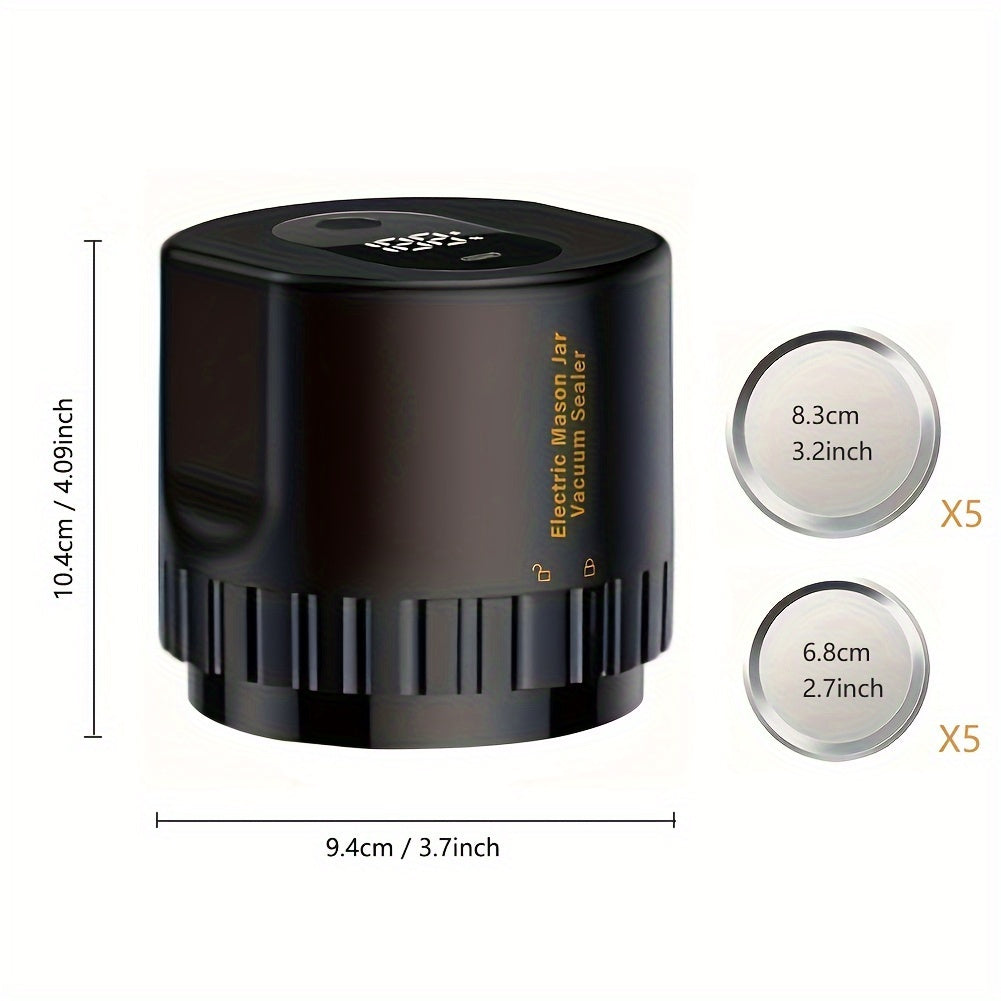 Kit de sellador al vacío para tarros Mason de 10 piezas con batería recargable por USB para almacenamiento de alimentos