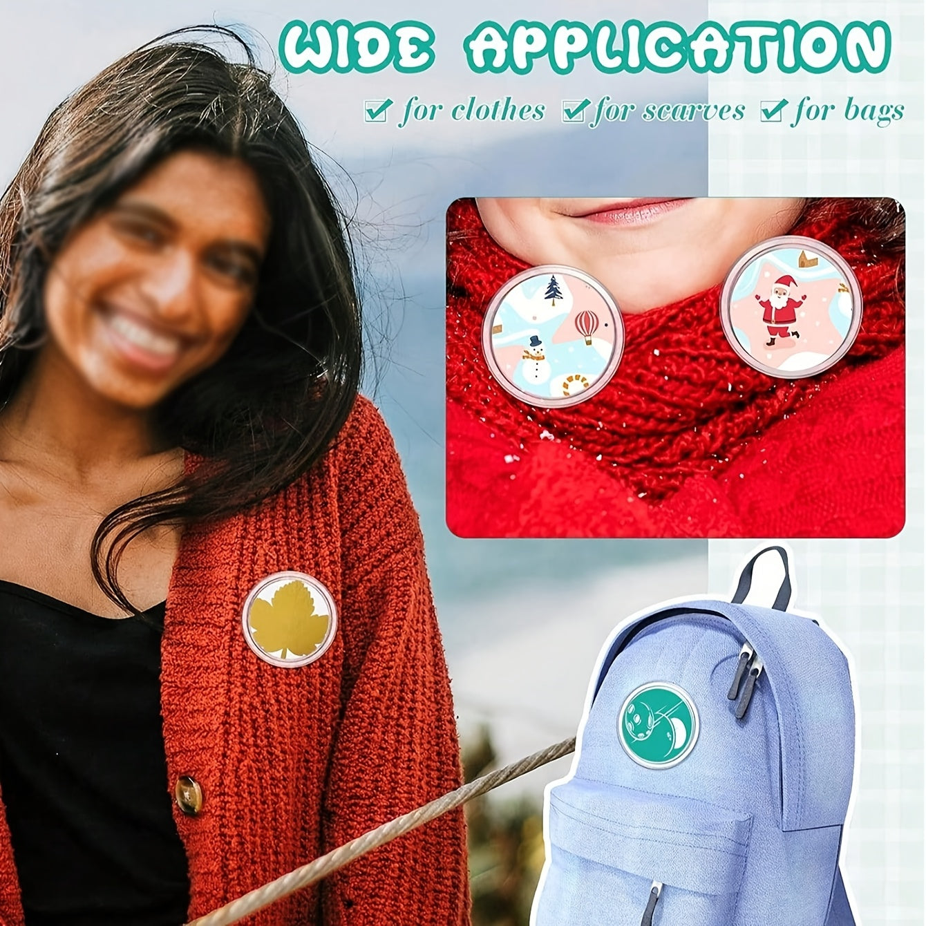 Set of 20 Acrylic Badge Pins for Crafts Photos Decorations Wedding Party