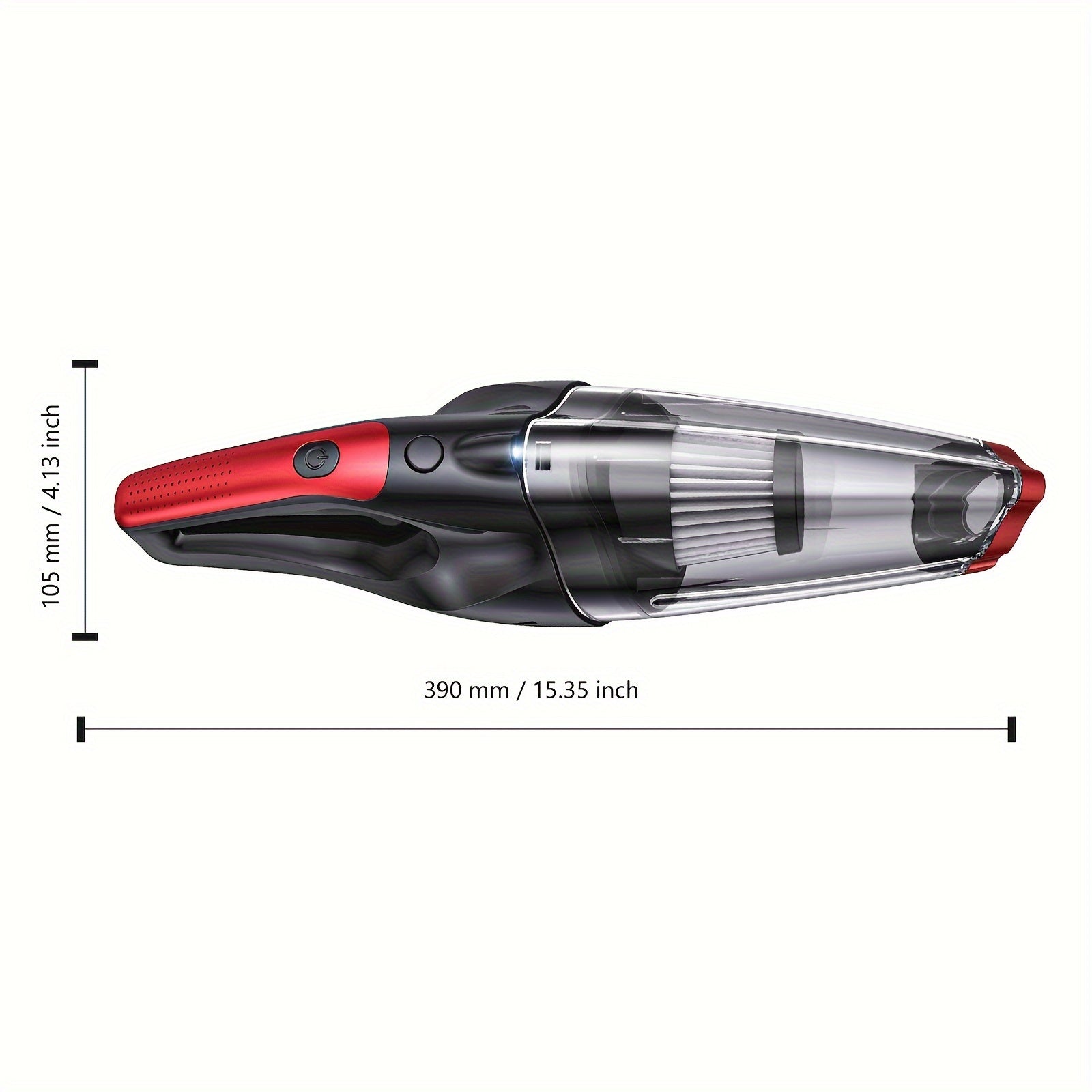 LED chiroq bilan simsiz qoʻl yuvish tozalash qurilmasi HEPA filtri bilan, uy, avtomobil, hayvonlar uchun chang, Qizil