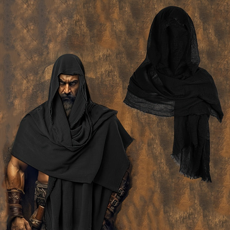 Men's Cotton Blend Scarf Shawl Cape for Halloween Cosplay and Fashion