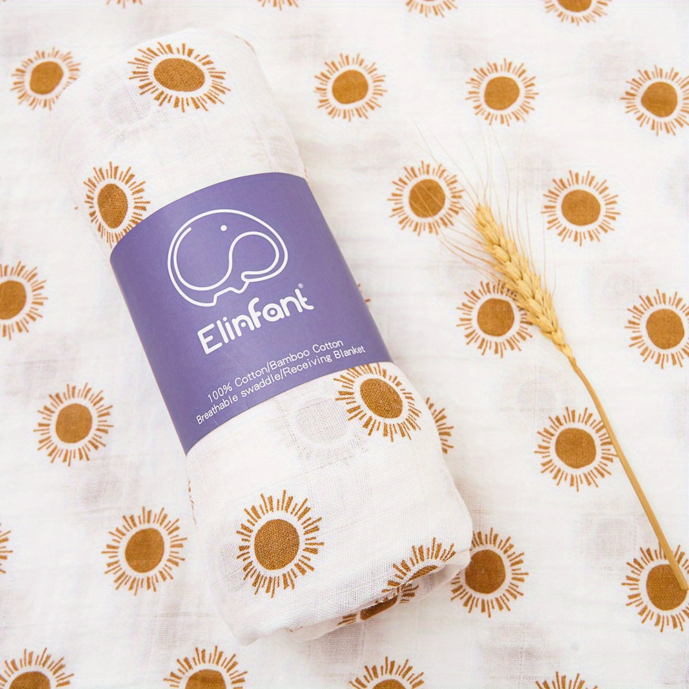 Rainbow Printed Bamboo Muslin Baby Swaddle Blanket Lightweight Breathable Machine Washable