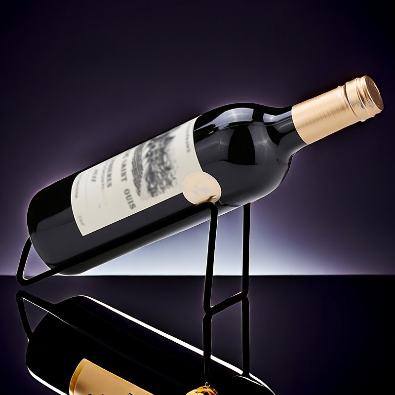 Qora metall sharob racki stol usti uchun stakanga mo'ljallangan oshxona ovqatlanish dekoratsiyasi