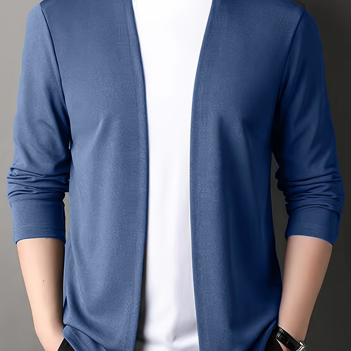 Men's Slim Fit Knitted Cardigan Long Sleeve Solid Casual Fall Polyester