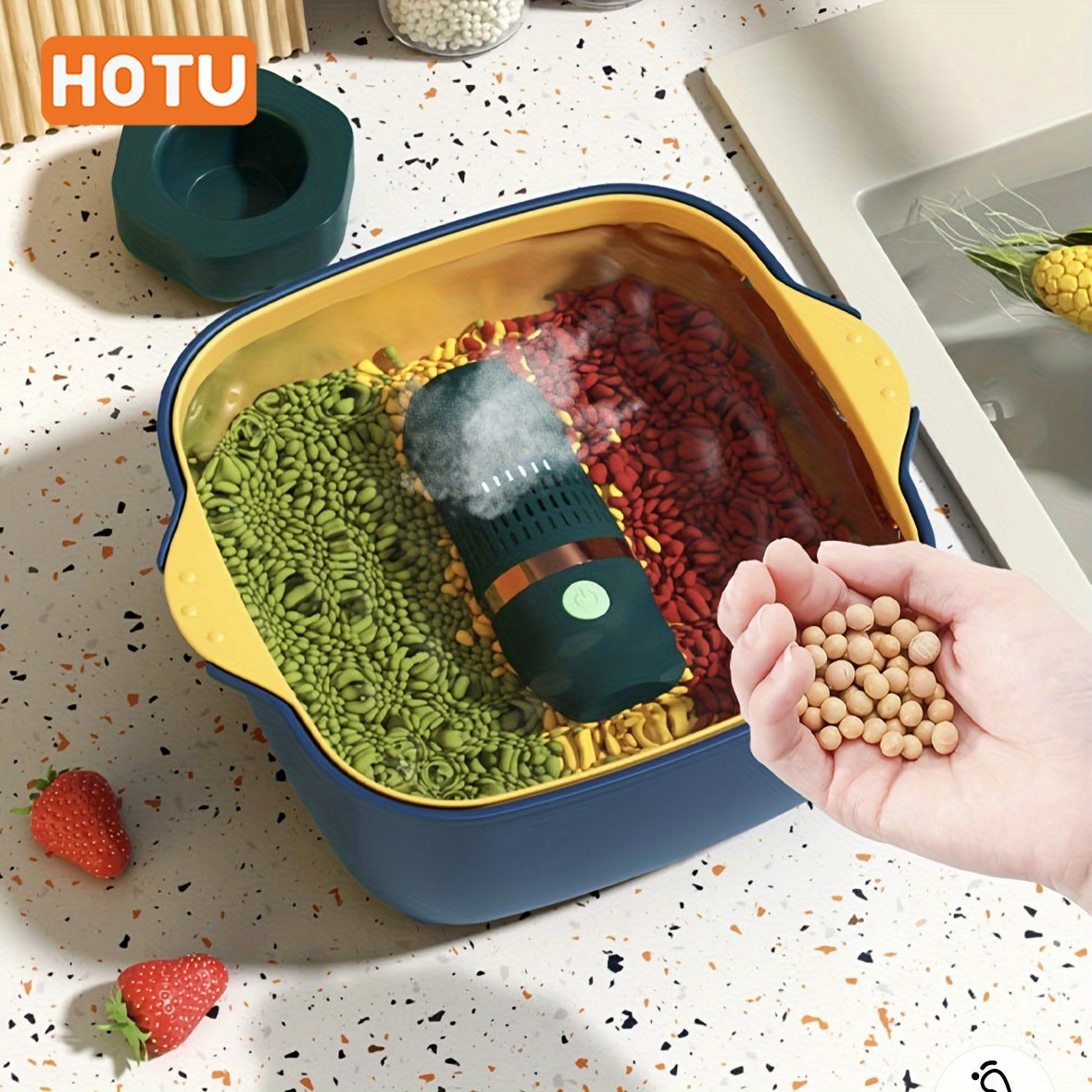 USB Rechargeable Fruit Vegetable Cleaner OH Ion Technology Durable ABS Material