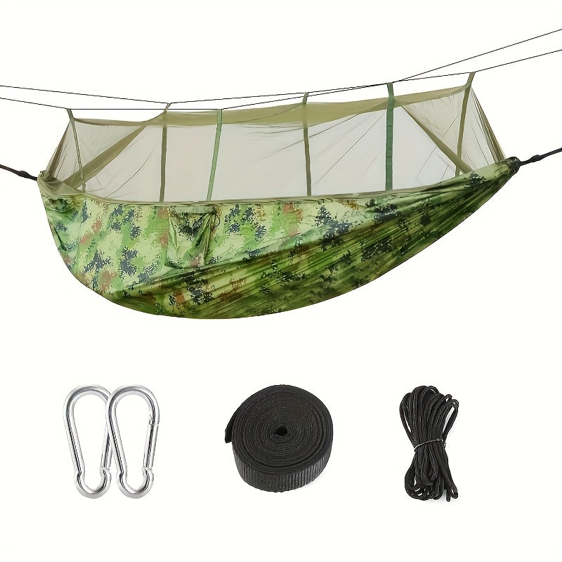 2-Person Camping Hammock with Mosquito Net Durable Nylon 272KG Capacity Outdoor Swing Rope