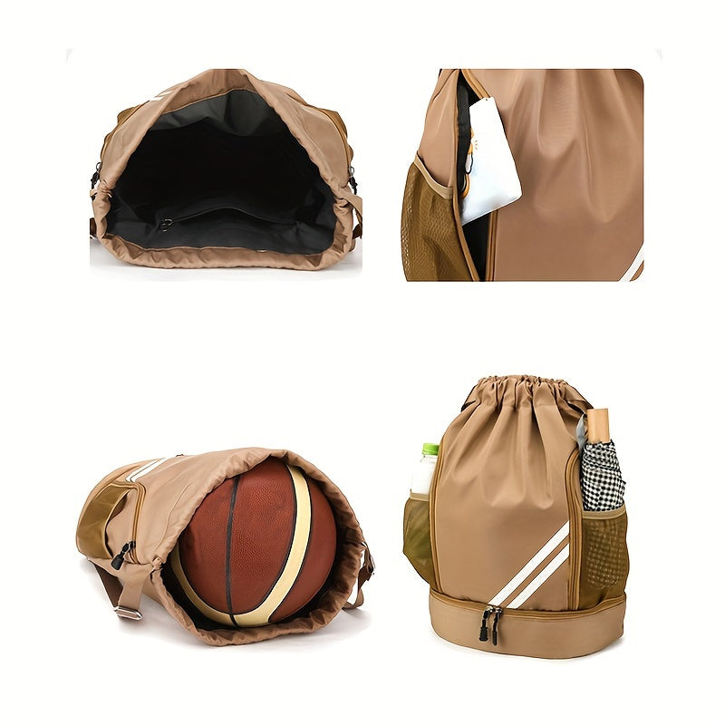 Bolsa de deporte de poliéster con cordón, impermeable, con bolsillos para viajes, senderismo y escalada