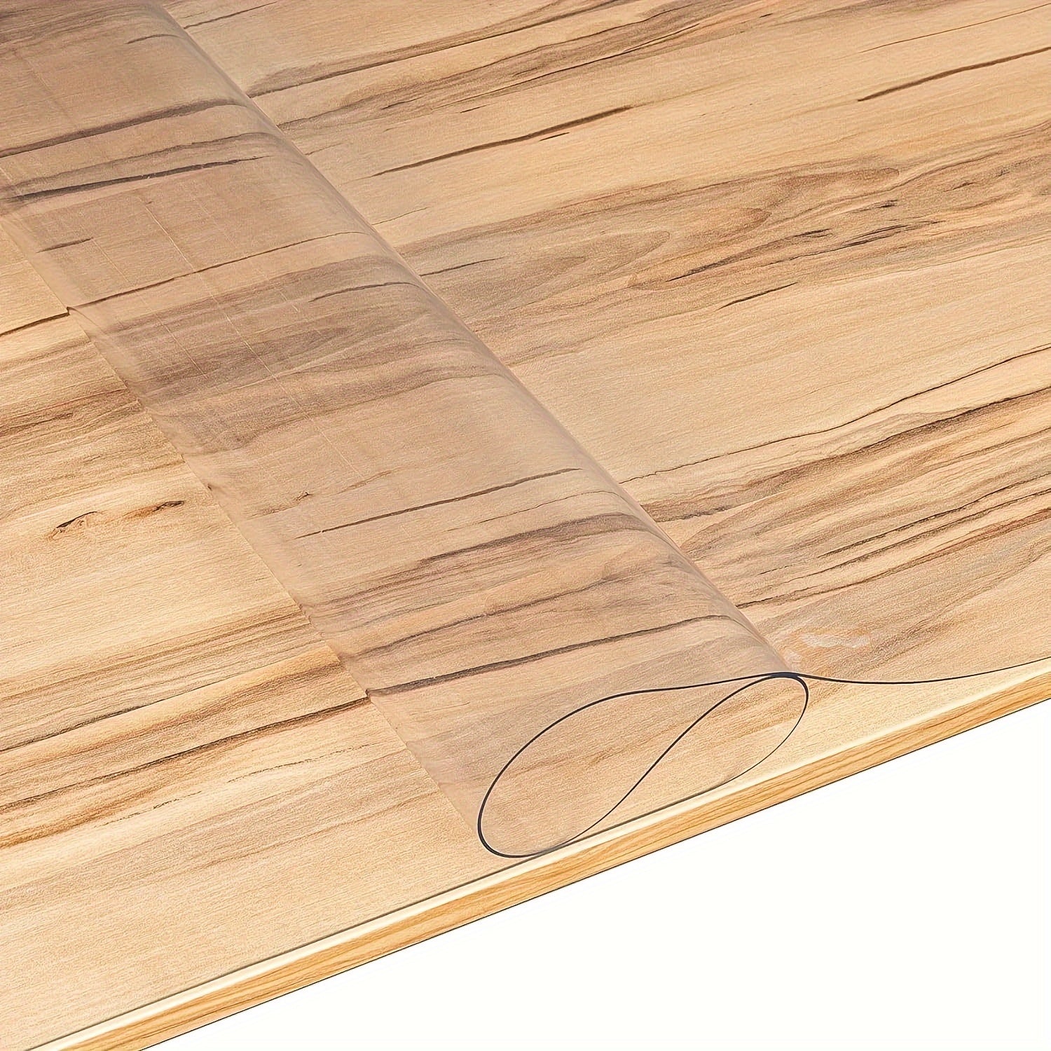 1mm Transparent PVC Tablecloth for Home and Hotel Dining, Scratch and Heat Resistant