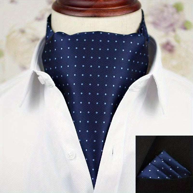 Conjunto de pañuelo de cuello y pañuelo de mano de jacquard con diseño paisley para hombre, perfecto para regalar