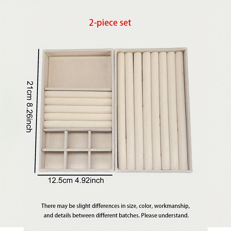 Набор из 2, 4 или 6 стелющихся органайзеров для хранения украшений из фланелевой ткани, ящики для колец, серег, браслетов, ожерелий